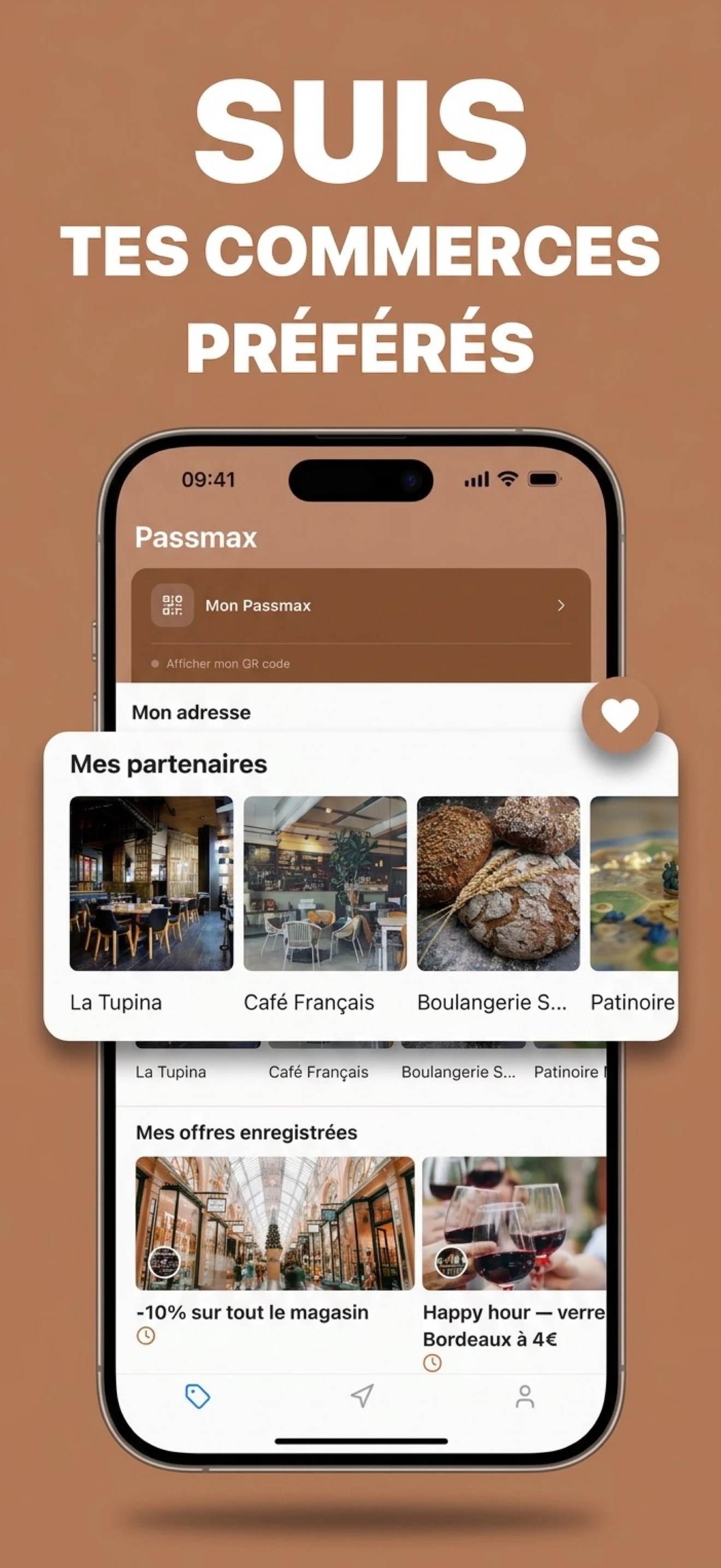 Carte de fidélité Passmax remplie de tampons